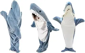 상어 파자마 상어 인형옷 상어 담요 침낭 어린이용 성인용 친자 파자마