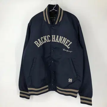 백 채널 바시티 자켓 XL 새틴 네이비