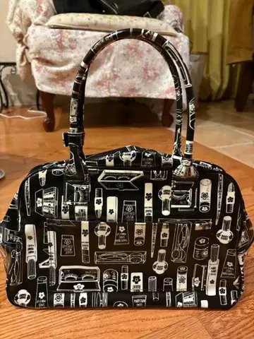 MARY QUANT 화장품 프린트 보스턴 백