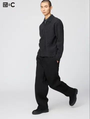 [ 선착순 ] 유니클로 맨투맨 와이드 팬츠 L 사이즈 블랙