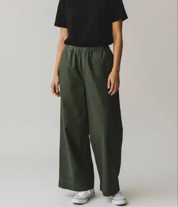 basic and accent 팬츠 코튼 와이드 카키 치노