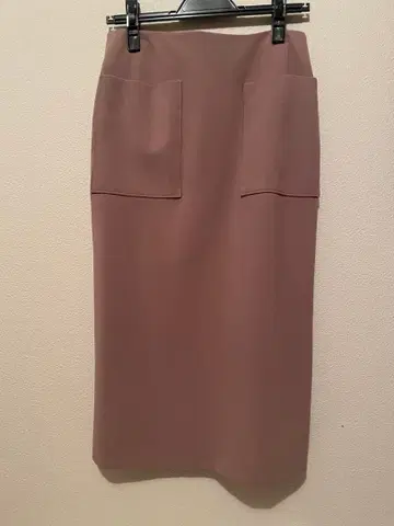 핑크 타이트 스커트 앞 포켓 부착