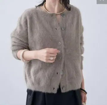 퍼 캐시미어 2way 가디건 모카 브라운