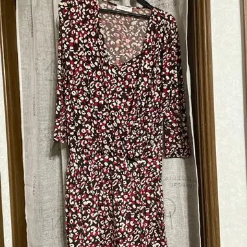 FIFILLES 레오파드 무늬 7부 소매 원피스