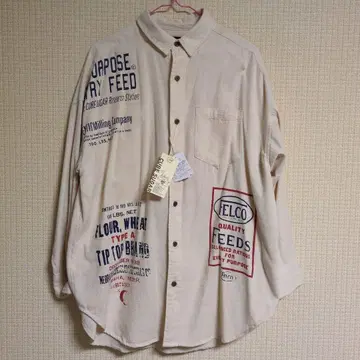 CUBESUGAR 택 포함 새상품 긴팔 BIG 셔츠 M 아이보리 베이지