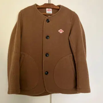 단톤 노카라 자켓 코트 카멜 34 울 79%