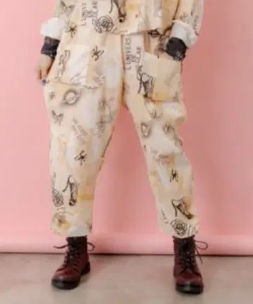 153613: 바이오 가공 레이스 프린트 팬츠