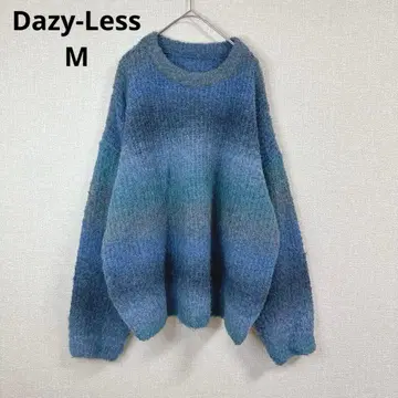 [ Dazy-Less ] 그라데이션 니트탑 캐주얼 빅 사이즈 블루