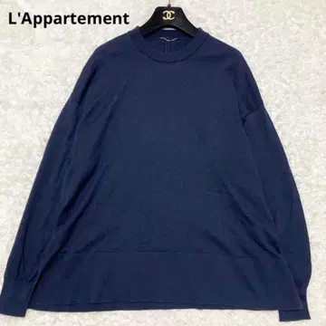 새상품급 L'Appartement Silk CTN C/N TOPS 네이비