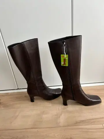 롱 부츠 가죽 23.5cm 브라운