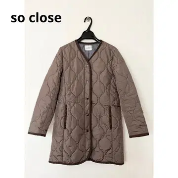 so close 브라운 퀼팅 다운 롱 코트