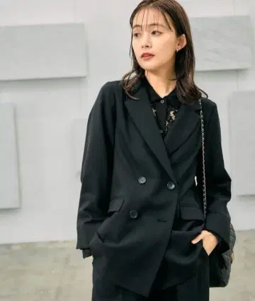 글로벌 워크 관리 편한 셋업/W 자켓 S 사이즈 블랙