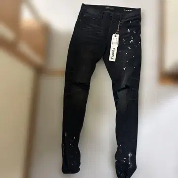 PURPLE BRAND 슬림핏 데님 블랙