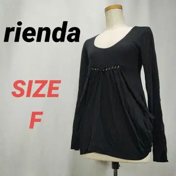 rienda 리엔다 티셔츠 튜닉 블라우스 여성용 블랙
