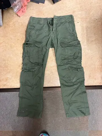 그린 카고 팬츠 워크 밀리터리 w32