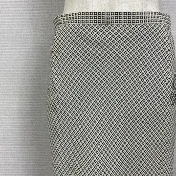 화이트 블랙 체크 타이트 미니 무릎 스커트