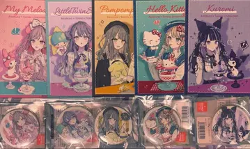 산리오 아카쿠라 캔뱃지 특전 엽서 묶음 판매