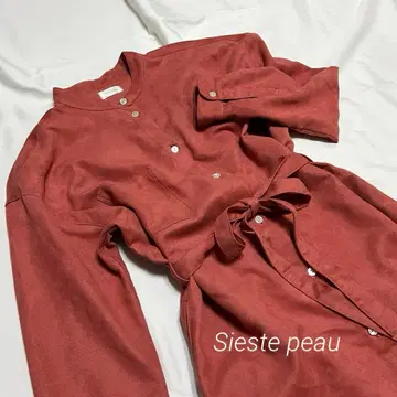 Sieste peau 스웨이드 셔츠 원피스 긴팔