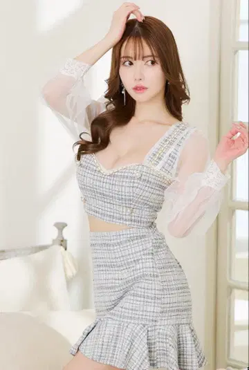 그레이 계열 체크 드레스 M 사이즈 Jewels