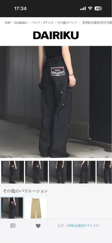 DAIRIKU 24ss Painter Pressed Pants