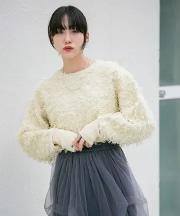 KBF 2WAY 프린지 가디건/볼레로/니트 화이트