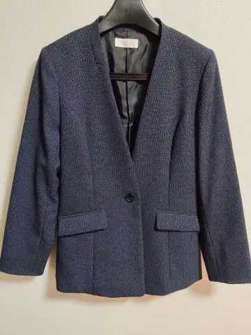 [정장 세트] 네이비 체크 자켓과 팬츠 세트 L 사이즈