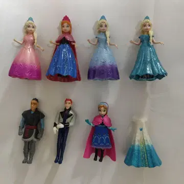 안나와 눈의 여왕 피규어 세트 7체+드레스