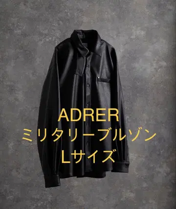 최저가 ADRER 밀리터리 가죽 셔츠 블루종 블랙 L 사이즈
