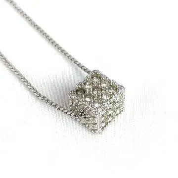 스와로브스키 목걸이 큐브 큐빅 실버