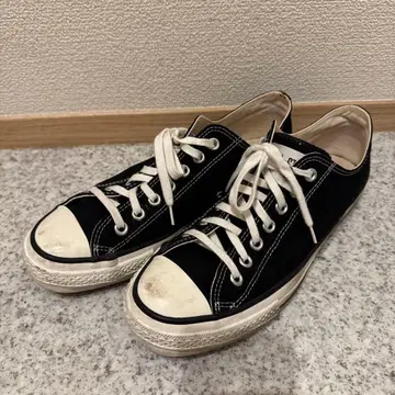 블랙 캔버스 로우컷 스니커즈