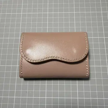 핑크 가죽 컴팩트 지갑