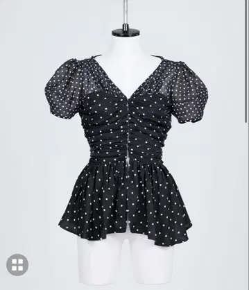 FETICO 퍼프 슬리브 개더 블라우스