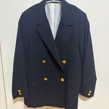 Mila Owen 금장 버튼 더블 브레스트 컴팩트 자켓 네이비