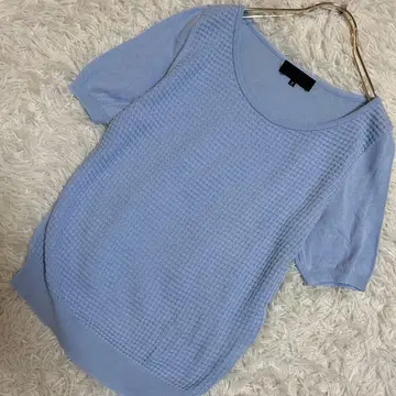 UNTITLED 반팔 니트 블루 2