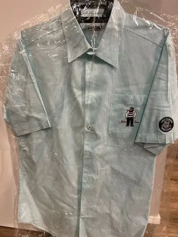 스카이블루 스트라이프 반팔 셔츠 L 사이즈 SINA COVA