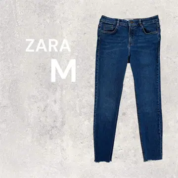 자라 ZARA 스키니 데님 팬츠 슬림 레그 데미지 스트레치 38 M
