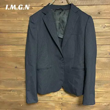 [ I.M.G.N ] 네이비 스트라이프 테일러드 자켓 블레이저 M