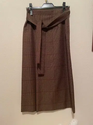 Ballsey 브라운 계열 체크 롱 스커트