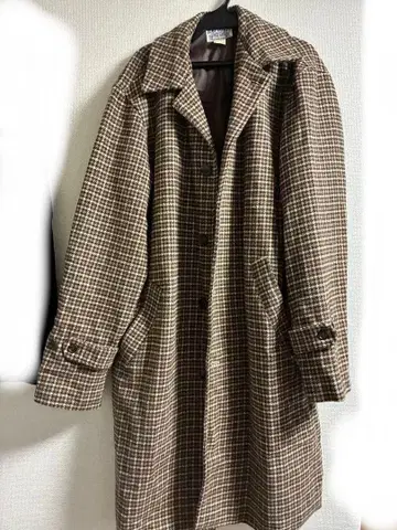 브라운 체크 체스터 코트