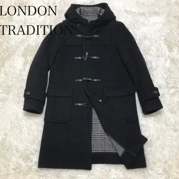 [ 새상품급 ] 런던 트래디션 더플 코트 블랙 안감 체크 무늬 영국제
