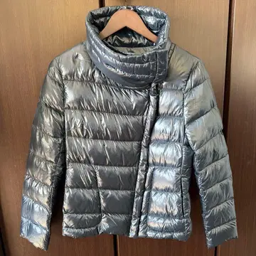 블랙 다운 자켓 숏