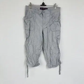 그레이 [ 6 ] 카고 팬츠 포켓 부착 스트레이트 밀리터리