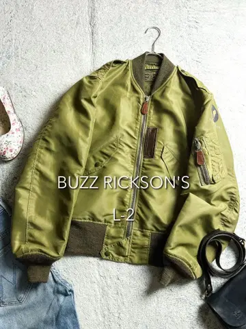 컨디션 최상 [ 버즈릭슨 ] L-2 플라이트 자켓 세이지 그린 36