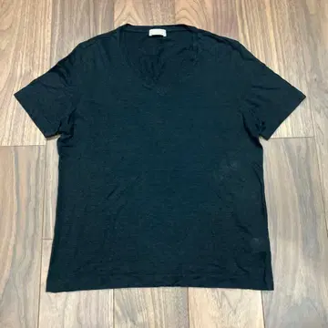 Cruciani 블랙 V넥 반팔 셔츠