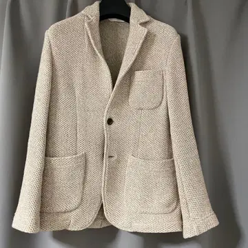 SHIPS 베이지 테일러드 니트 자켓