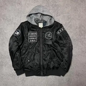 archive y2k 플라이트 자켓 MA-1 블루종 와펜 블랙 L