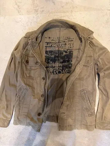 ZARA 밀리터리 자켓 로고 프린트 M