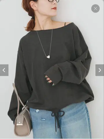 Spick & span 코튼 슬라브 미니 쭈리 풀오버