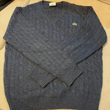 LACOSTE 네이비 V넥 니트 4