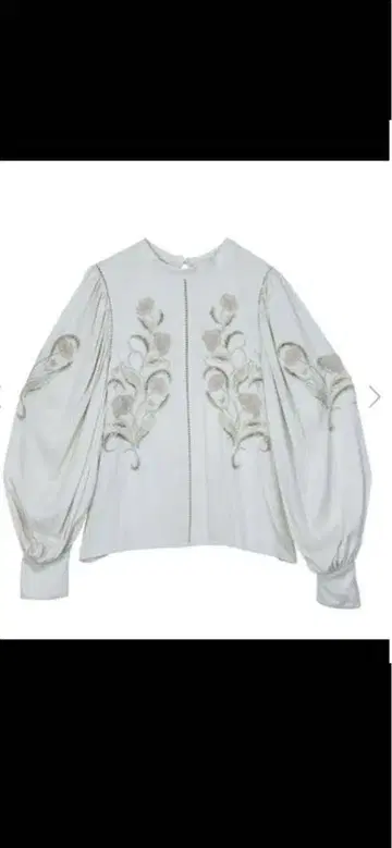 아메리빈티지 레이디 자수 퍼프 블라우스 아이보리